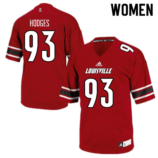 Women #93 Brady Hodges Louisville Cardinals College Football Jerseys Sale-Red - Click Image to Close
